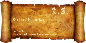 Kulin Bianka névjegykártya